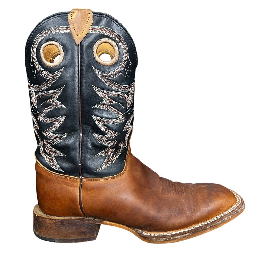 Justin Men’s Bent Rail Caddo Brown Leather Western Cowboy Boots Size US 11.5 D